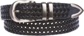 img 2 attached to 👔 Black Braided Leather Dress Lace Men's Accessories and Belts