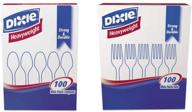 dixie® plastic tableware value pack: 100 heavyweight teaspoons & 100 heavyweight forks, white - 200 pieces logo