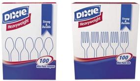 img 3 attached to Dixie® Plastic Tableware Value Pack: 100 Heavyweight Teaspoons & 100 Heavyweight Forks, White - 200 Pieces