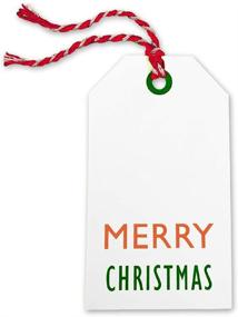 img 4 attached to Надписи и этикетки для подарков Кристмас из крафт-бумаги (25 штук - дизайн на белой крафт-бумаге с красно-белым хлопковым шнуром) 🎁