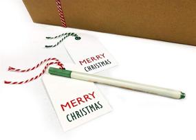 img 3 attached to Надписи и этикетки для подарков Кристмас из крафт-бумаги (25 штук - дизайн на белой крафт-бумаге с красно-белым хлопковым шнуром) 🎁