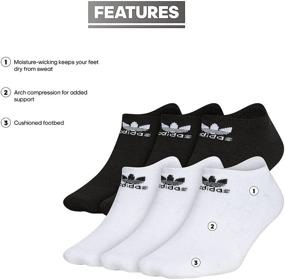 img 3 attached to 🧦 adidas Originals Kids Trefoil Cushioned No Show Socks (6-pair) - Unisex