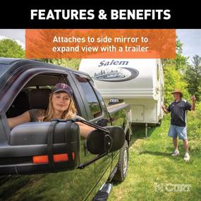 img 1 attached to 🚗 Enhance Towing Visibility with the CURT 20002 5-Inch x 7-1/2-Inch Universal Strap-On Adjustable Extendable Towing Mirror