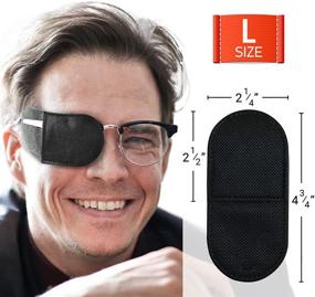 img 1 attached to 👁️ Premium Astropic Eye Patches - Set of 12 for Adults and Kids, in Medium & Large Sizes - Black"