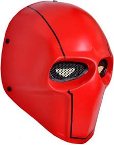 img 2 attached to OSdream Red Wire Mesh Full Face Protection 🎭 Paintball Skull Mask: Ideal for Cosplay and Halloween Events