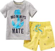 👕 adorable boys' clothing sets: toddler anchor sleeve t-shirt collection logo