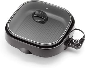 img 4 attached to 🍳 Aroma Housewares ASP-218B Grillet 4Qt. 3-in-1 Electric Indoor Grill - Portable, Cool-Touch, Nonstick Pan & Tempered Glass Lid - Dishwasher Safe - Black