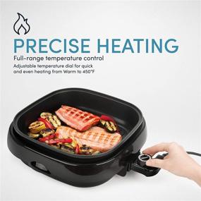 img 1 attached to 🍳 Aroma Housewares ASP-218B Grillet 4Qt. 3-in-1 Electric Indoor Grill - Portable, Cool-Touch, Nonstick Pan & Tempered Glass Lid - Dishwasher Safe - Black