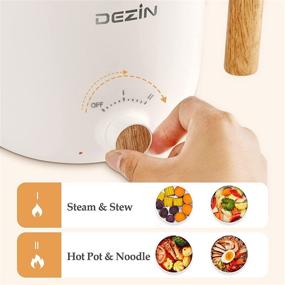 img 1 attached to 🍲 2 in 1 Dezin Electric Hot Pot with Steamer, 1.5L Stainless Steel Ramen Cooker – Multifunctional Shabu Shabu Hot Pot with Overheating Protection for Stew, Noodles (Includes Egg Rack)