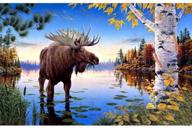 🦌 premium 5d diamond painting kit - bull moose home wall decor, full drill crystal rhinestone embroidery picture craft set, 15.7×11.8inches logo