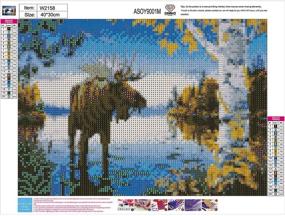 img 3 attached to 🦌 Premium 5D Diamond Painting Kit - Bull Moose Home Wall Decor, Full Drill Crystal Rhinestone Embroidery Picture Craft Set, 15.7×11.8Inches