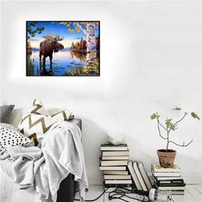 img 1 attached to 🦌 Premium 5D Diamond Painting Kit - Bull Moose Home Wall Decor, Full Drill Crystal Rhinestone Embroidery Picture Craft Set, 15.7×11.8Inches