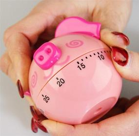 img 3 attached to 🐷 Enhance Your Kitchen Efficiency with HOME-X Pink Pig Timer - 60-Minute Countdown Clock, 2 ½” D