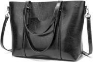 👜 fadpro women's pu leather tote bag satchel purse handbag with shoulder strap logo