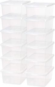 img 4 attached to 📦 IRIS USA 17 Qt. Lite Plastic Storage Bin Tote Organizing Container with Latching Lid - 12 Pack, Clear