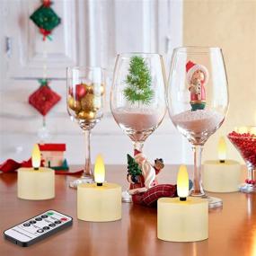 img 3 attached to 🕯️ 12-Piece Rechargeable Flameless Flickering Tea Lights Candles with Remote Timer, USB Charging Cables - 3D Wick Battery Operated LED Decorative Candle Lights for Home, Outdoor, Christmas Decor