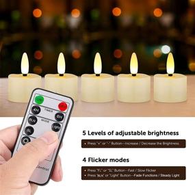 img 1 attached to 🕯️ 12-Piece Rechargeable Flameless Flickering Tea Lights Candles with Remote Timer, USB Charging Cables - 3D Wick Battery Operated LED Decorative Candle Lights for Home, Outdoor, Christmas Decor