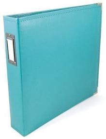 img 4 attached to 📘 We R Memory Keepers Aqua Classic Leather 3-Ring Album - 12x12 inch