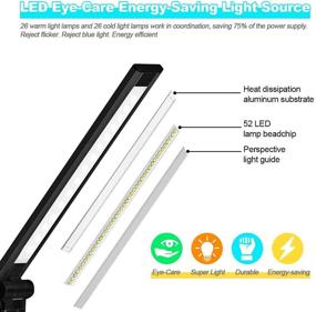 img 1 attached to 🌟 10 Brightness Level LED Desk Lamp with Wireless Charger, USB Charging Port, 5 Lighting Modes, Dimmable Eye-Caring Reading Light for Home and Office, Touch Control, Auto Timer