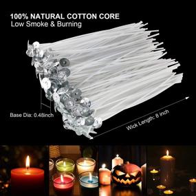 img 3 attached to 🕯️ Candle Wicks Kit: 100 Pcs 6 Inch + Stickers + Centering Device - Perfect for Soy Beeswax Candle Making and DIY Christmas Gifts!
