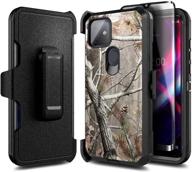 e-began t-mobile revvl 4 plus case with tempered glass screen protector – camo design, belt clip holster, kickstand, shockproof armor – rugged phone case [not fit revvl 4] logo