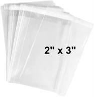 🛍️ 888 display usa® - crystal clear resealable cello bags (2x3 inches) 100-pack for treats, bakery, candles, soaps, cookies | adhesive seal included logo