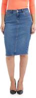 👖 esteez women's denim jean pencil skirt with pockets - modest knee length style in havana logo