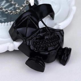 img 2 attached to Stylish OfficialOtaku Ken Kaneki Ghoul Mask Pendant Chain Necklace in Black - Perfect for Otaku Fans