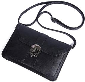 img 1 attached to 👜 TENXITER Genuine Leather Crossbody Pocket Handbag: Stylish Women's Handbags & Wallets for On-the-Go Convenience