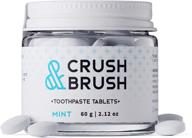 mint crush & brush toothpaste tablets in a convenient glass jar - 60g ~ 80 tablets logo