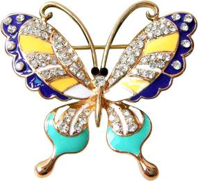 img 4 attached to Navachi Plated Crystal Colorful Butterfly
