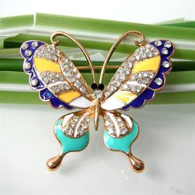 img 1 attached to Navachi Plated Crystal Colorful Butterfly