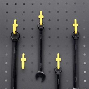 img 1 attached to Pegboard Hooks - 110 Pk J Style For Peg Board Tool Organizer Peg Hook Accessories Yellow Color (110 PK