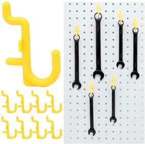 img 3 attached to Pegboard Hooks - 110 Pk J Style For Peg Board Tool Organizer Peg Hook Accessories Yellow Color (110 PK