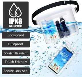 img 1 attached to 📱 2-Piece Waterproof Phone Pouch and Universal Cellphone Case + 2 Waterproof Fanny Packs with Waist Strap: Screen Touchable Dry Bags for Swimming, Snorkeling, and Boating