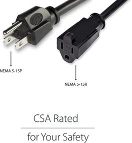 img 2 attached to 💡 Кабель питания StarTech.com длиной 10 футов - 125В, 13А, 16 AWG удлинительный кабель - от разъема NEMA 5-15R к NEMA 5-15P (PAC10110)