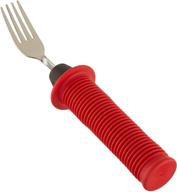 sure hand bendable youth fork by sammons preston | pediatric angled fork for customized eating | comfortable built-up red handle grip | stable non-slip grip | adaptive fork for children | model 58936 logo