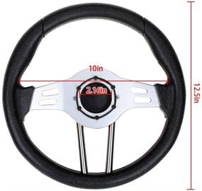 img 1 attached to 🏌️ Golf Cart Steering Wheel – Premium World 9.99 Mall Universal Fit for EZGO, Club Car, and Yamaha (Sliver)