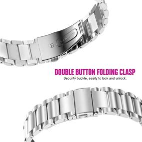 img 2 attached to 📿 YOUkei Stainless Steel Metal Replacement Strap Bracelet for Garmin Venu Sq Smartwatch - Silver