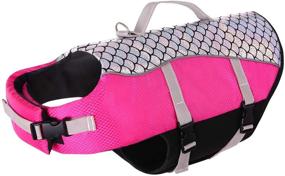 img 4 attached to 🐶 Queenmore Dog Life Jacket: High Floatation Pet Life Vest with Cute Fish Scale Design for Small-Medium Dogs - Perfect for Swimming, Boating, and Canoeing!