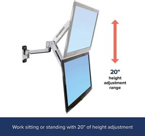 img 2 attached to 🖥️ Ergotron LX Sit-Stand Single Monitor Arm: VESA Wall Mount for 42 inch Monitors, 7-25 lbs, Polished Aluminum - Product Highlights