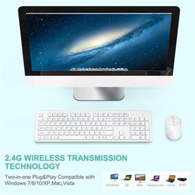 img 2 attached to Premium Full Size Wireless Keyboard for Desktops - Ultimate Computer Accessories & Peripherals