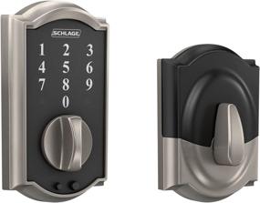 img 4 attached to 🔒 Schlage BE375 CAM 619 Сенсорный замок для входной двери без ключа Camelot Deadbolt, электронный, сатиновая никель - набор из 1 штуки