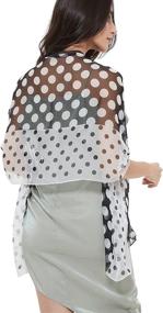 img 4 attached to 🧣 Stylish Long Chiffon Polka Scarfs: Must-Have Women's Accessories