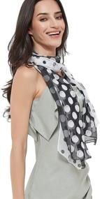 img 1 attached to 🧣 Stylish Long Chiffon Polka Scarfs: Must-Have Women's Accessories