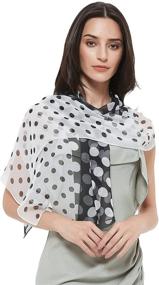 img 2 attached to 🧣 Stylish Long Chiffon Polka Scarfs: Must-Have Women's Accessories