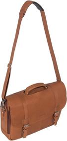 img 1 attached to 👜 Kenneth Cole Reaction Show Business Full-Grain Colombian Leather Dual Compartment Flapover 15.6-inch Laptop Business Portfolio, Cognac - Sleek and Versatile Laptop Bag for Professionals