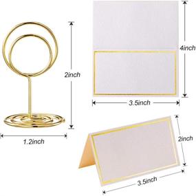img 3 attached to Toncoo 24 Pcs Premium Mini Table Number Holders and 24 Pcs Place Cards | Gold Foil Border | Place Card Holder | Table Sign Stand | Photo Picture Holders for Centerpieces, Wedding, Party, Birthday