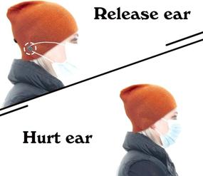 img 2 attached to 🧢 Stay cozy and stylish: Knit Beanie Cap for Men Women with Additional Button Holders for Face Mask
