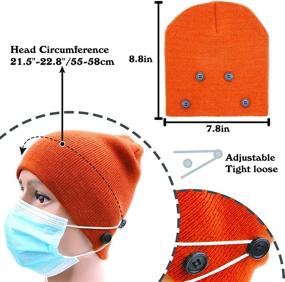 img 1 attached to 🧢 Stay cozy and stylish: Knit Beanie Cap for Men Women with Additional Button Holders for Face Mask
